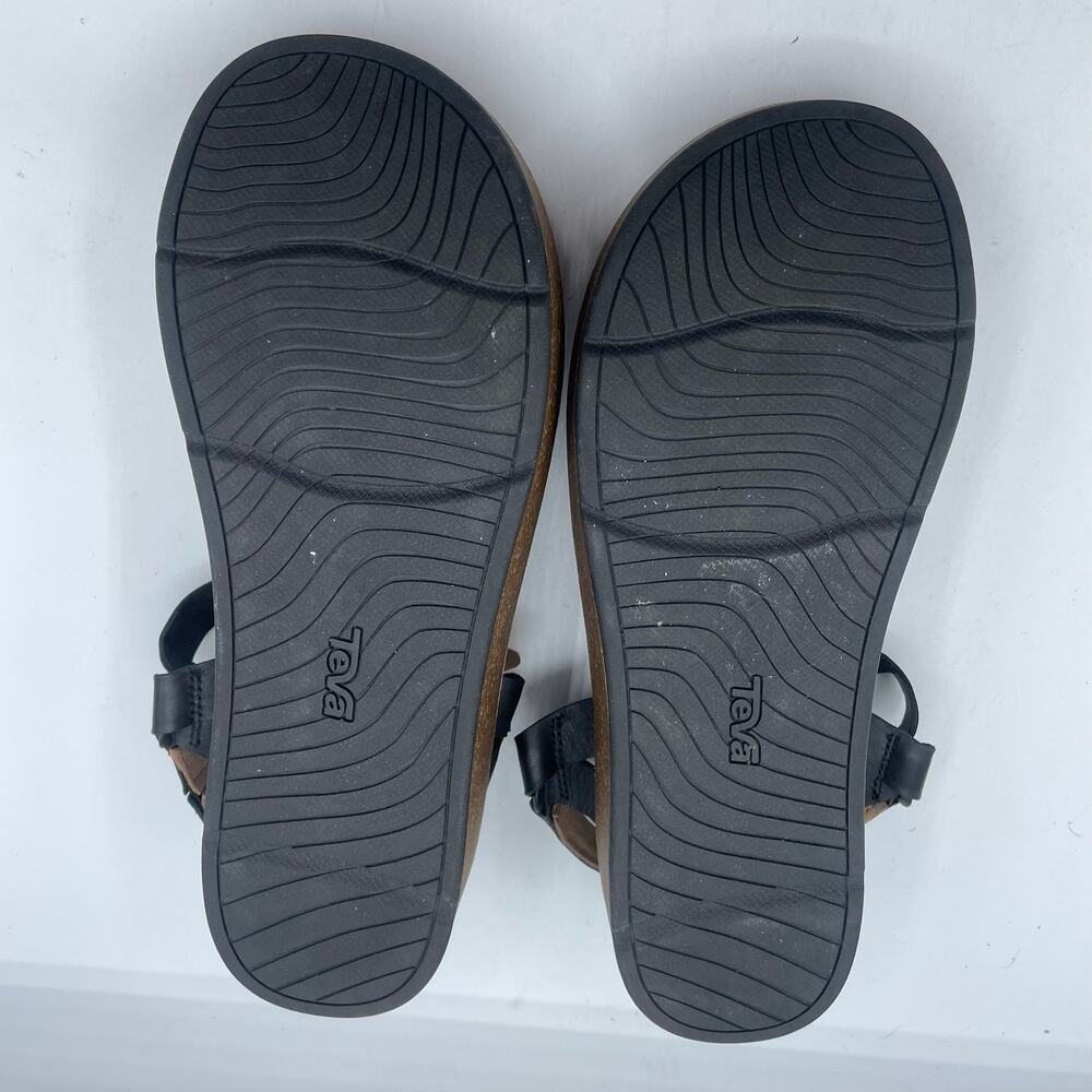 Teva Leather Zymic Platform Wedge Sandal Black Womens 11 - Picture 8 of 8